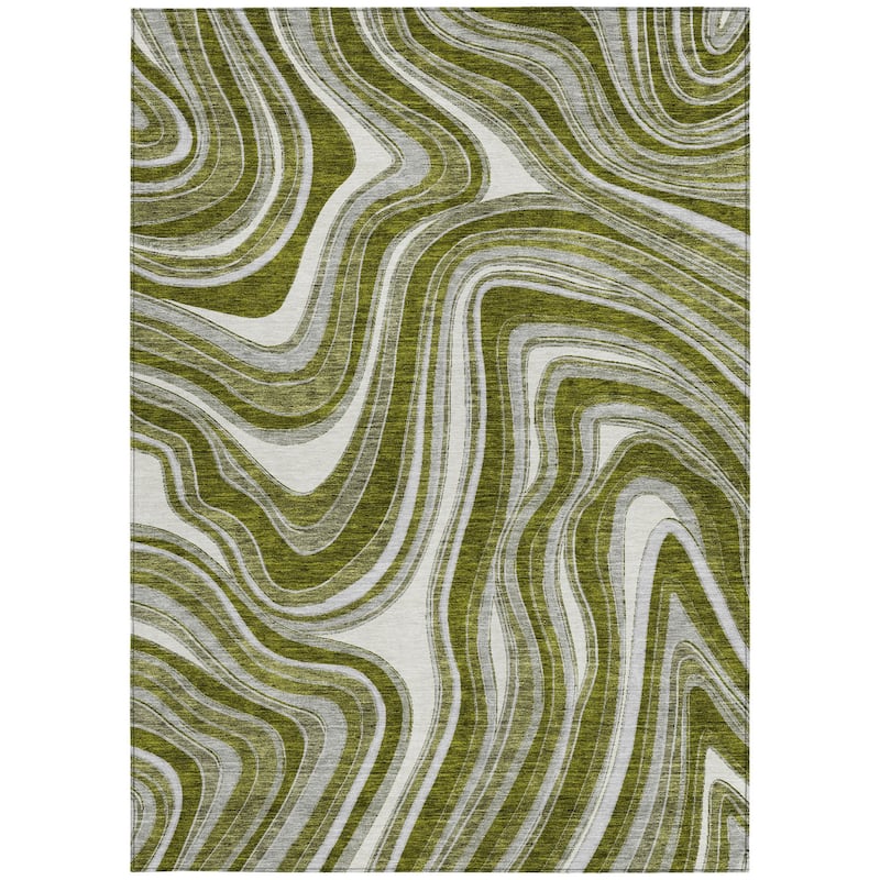 HomeRoots Abstract Transitional Rectangle Outdoor Rug