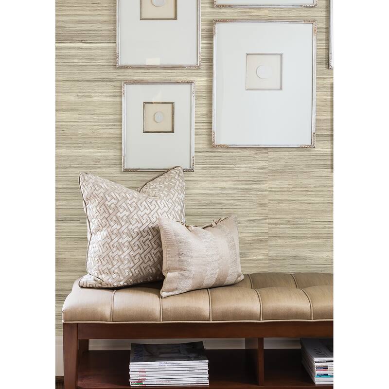 A-Street Prints Changzhou Beige Grasscloth Wallpaper