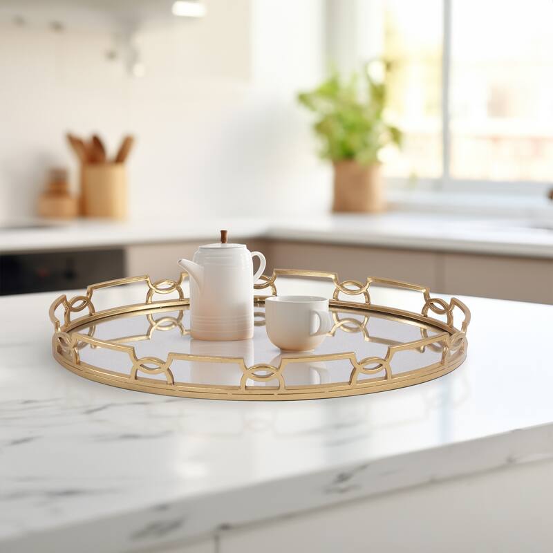 Allan Andrews Bright Goldtone Metal Tray