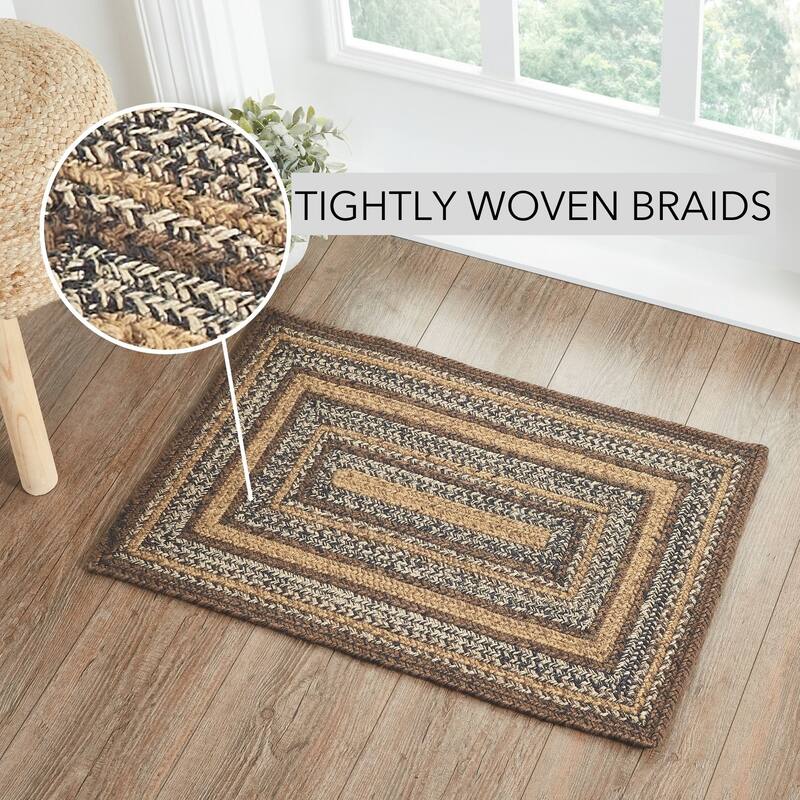 Espresso Jute Rug Rect w/ Pad 20x30 - 20" x 30" Rectangle