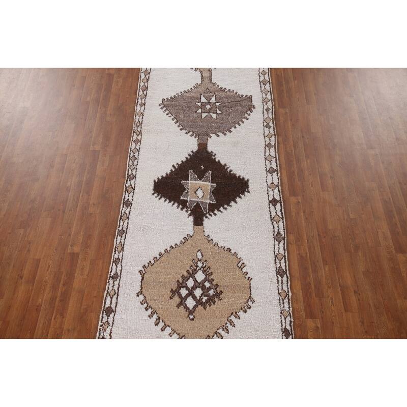 Natural Dye Oriental Anatolian Turkish Runner Rug Handmade Wool Carpet - 4'0"x 13'4"
