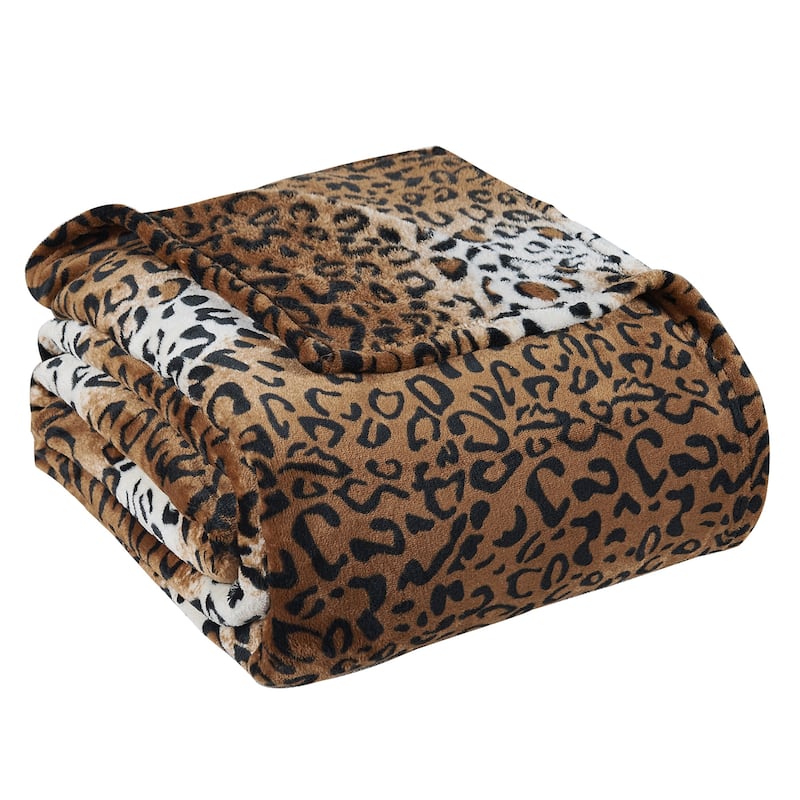 Lightweight Printed Safari Animal Flannel Fleece Blanket