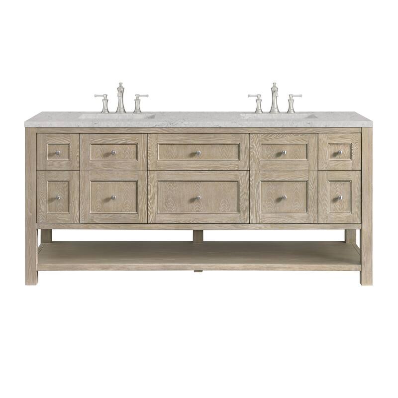 James Martin Vanities 330-V72-3EJP Breckenridge 72" Free Standing - Whitewashed Oak - Oak Finish