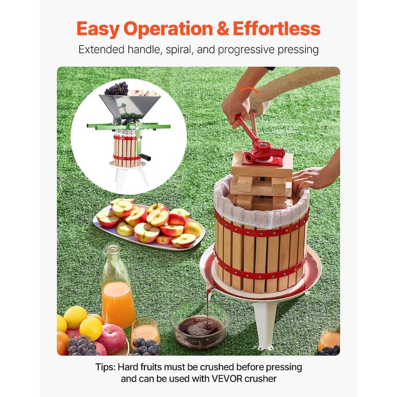 Natural Beech Wood Manual Fruit Wine Press for Fresh Juice Olive Oil and Cheese Extraction