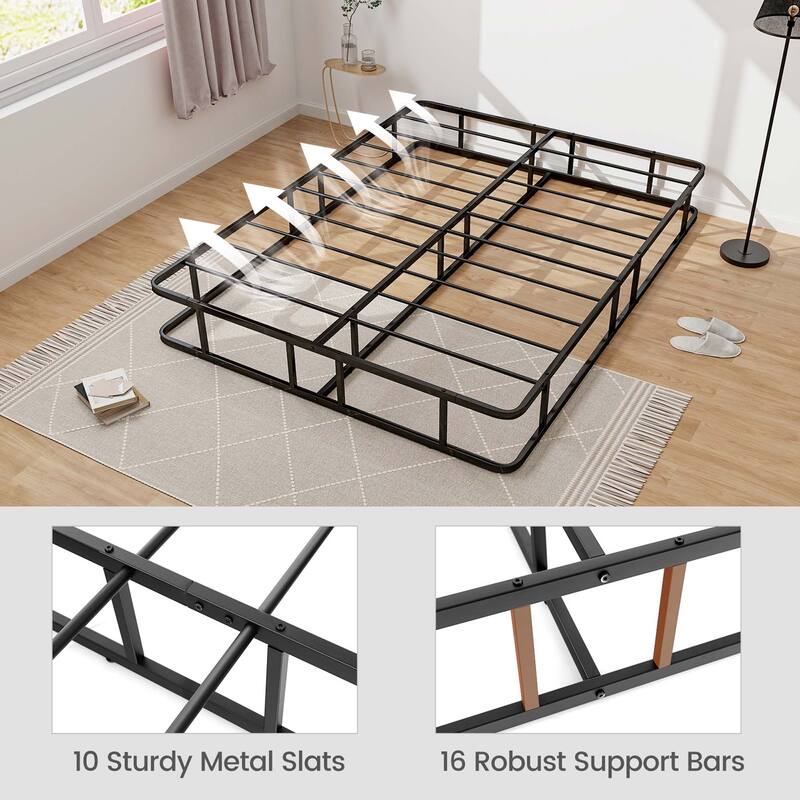 Costway Queen Size Metal Platform Bed Frame Mattress Foundation with