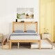 preview thumbnail 23 of 58, Versatile Pull-Out Bed,Full Size Elegant Bed Frame with Rattan Headboard and Sockets