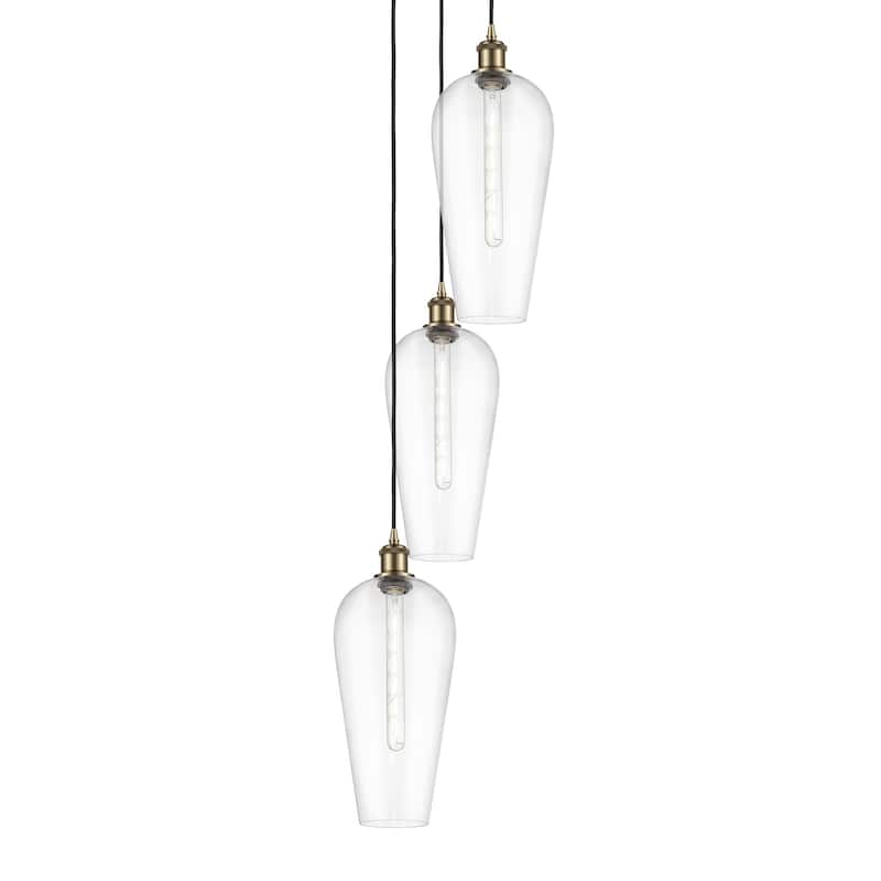 Innovations Lighting 113B-3P-58-15 Chelsea Pendant Chelsea 3 Light 15" - Antique Brass / Clear