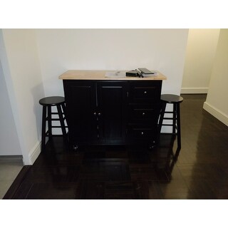 3-drawer Drop Leaf Kitchen Cart