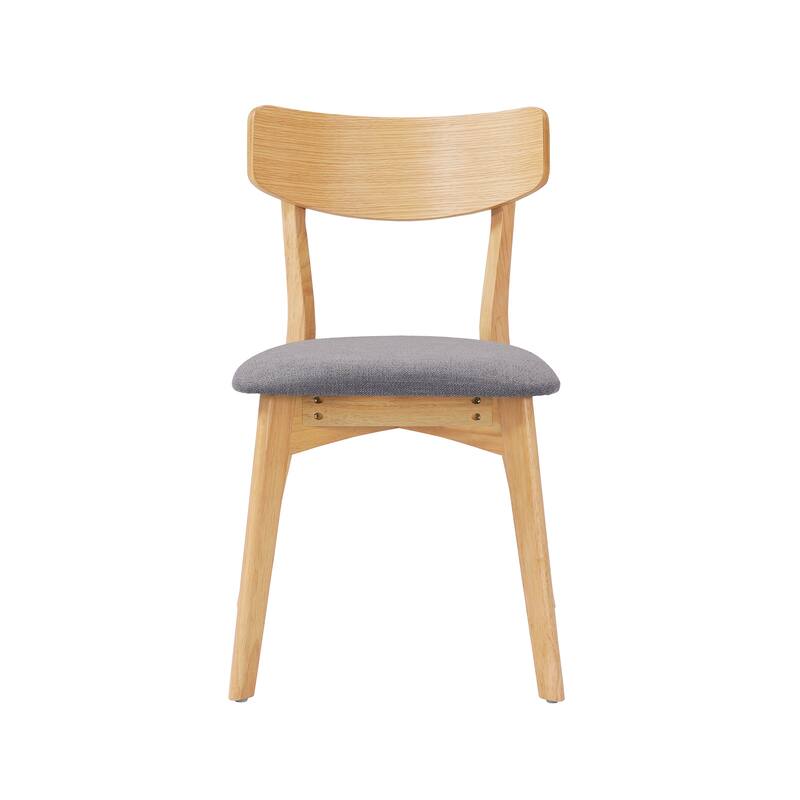 Mid-Century Walnut Finished Frame Upholstered Dining Chairs ,Set of 4