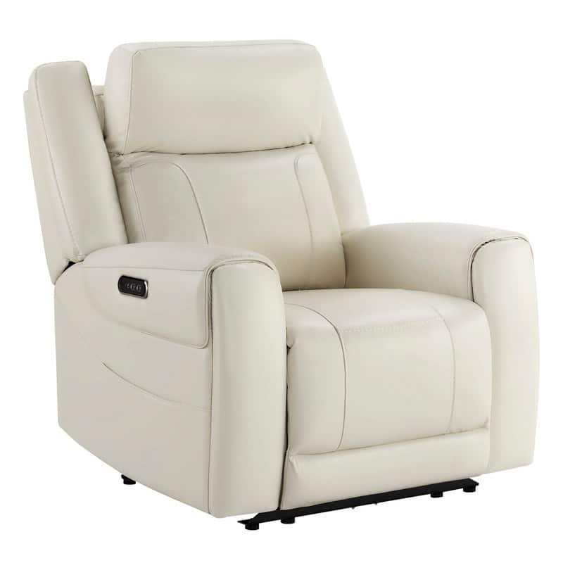 Spruce & Spring Leo Dual Motor Genuine Leather Power Recliner With Power Headrest