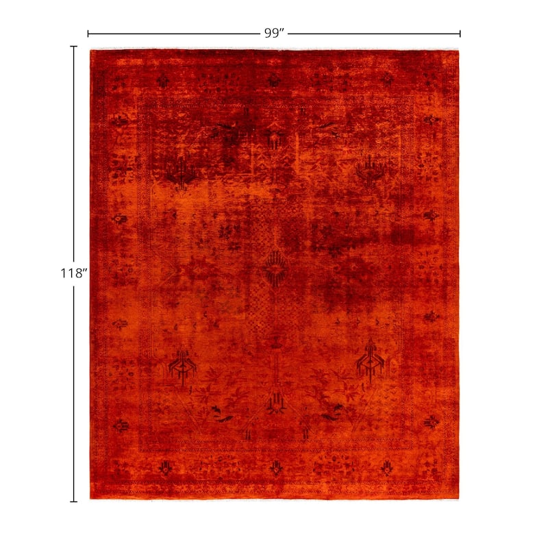 Contemporary Overdyed Wool Hand Knotted Area Rug - 8' 3" x 9' 10"
