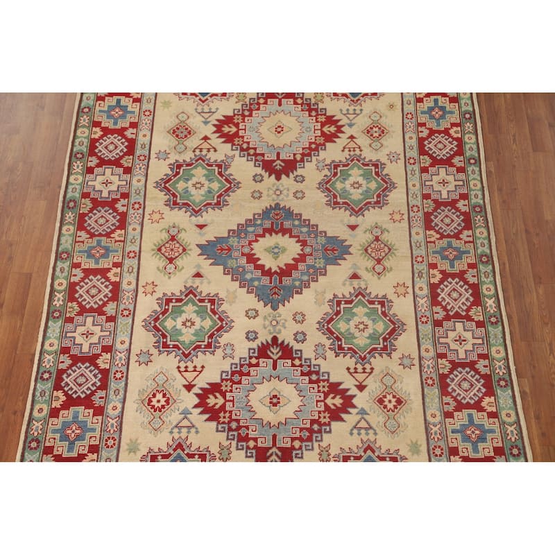 Kazak Oriental Area Rug Hand-Knotted Wool Carpet - 5'8" x 8'8"