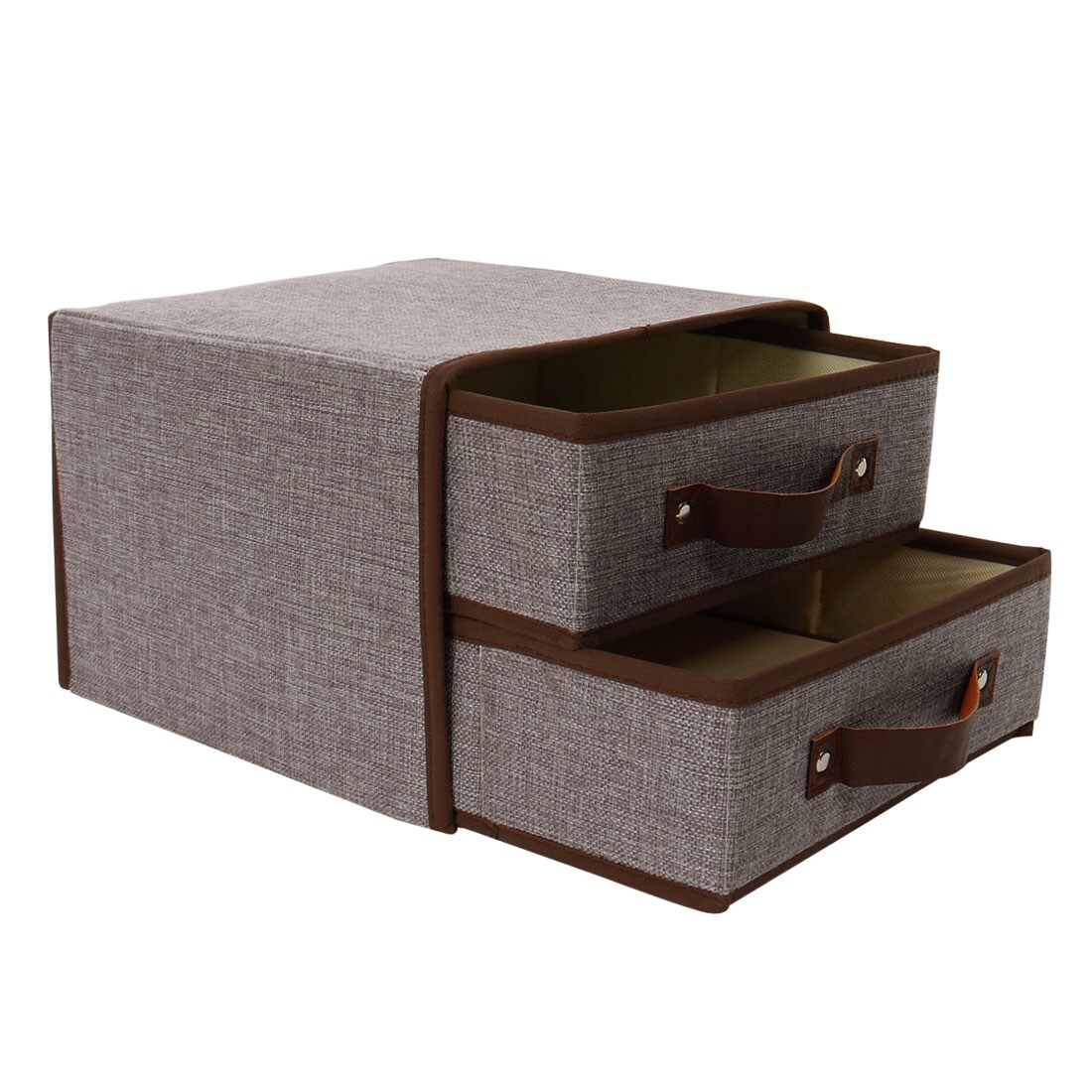 PRANDOM Large Foldable Cube Storage Bins 11x11 inch Fabric Linen Storage Baskets Cubes Drawer with Cotton Handles Organizer for Shelves Toy Nursery Closet Bedroom Purple 2-Pack 