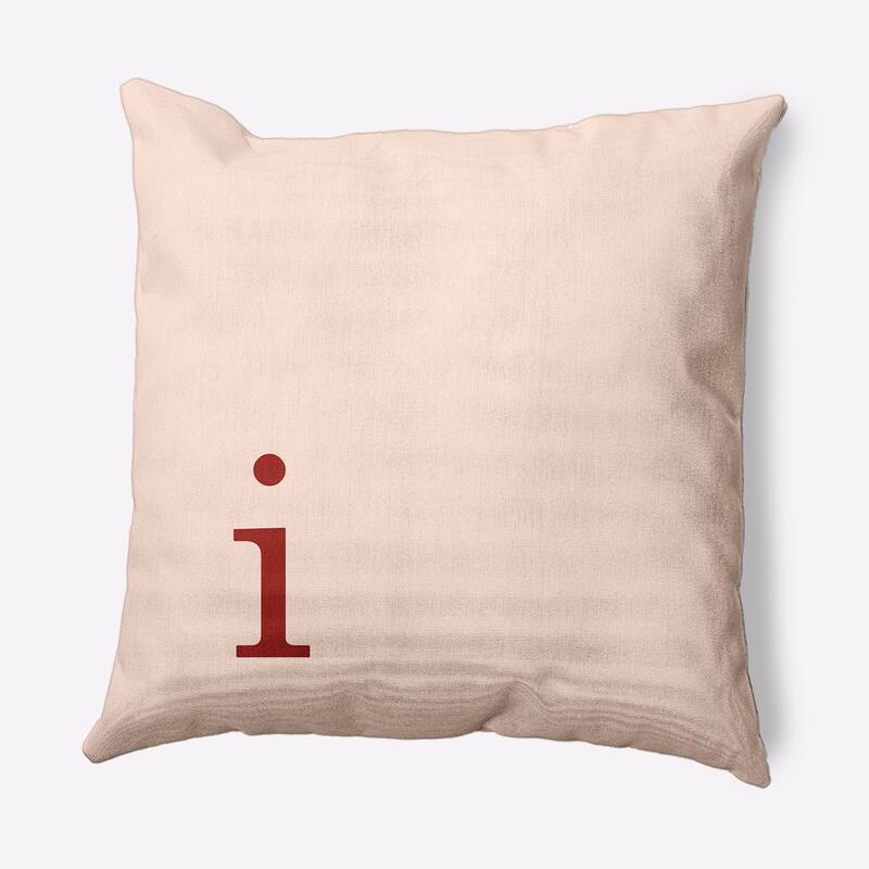 Modern Monogram Indoor/Outdoor Throw Pillow-I - Maple Red - 16" x 16"