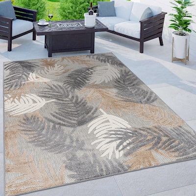 World Rug Gallery Tropical Floral Modern Indoor/Outdoor Area Rug
