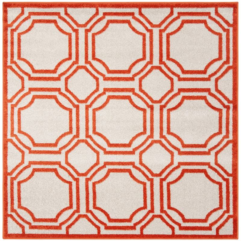 SAFAVIEH Amherst Aleksei Modern Rug - 5' Square - Ivory/Orange
