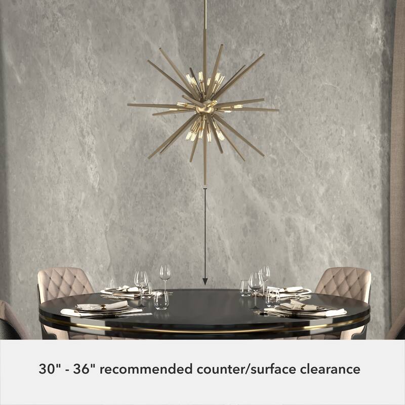 Hunter Jupiter Star Pendant - Entry, Dining Room - Mid-Century Modern, Sputnik