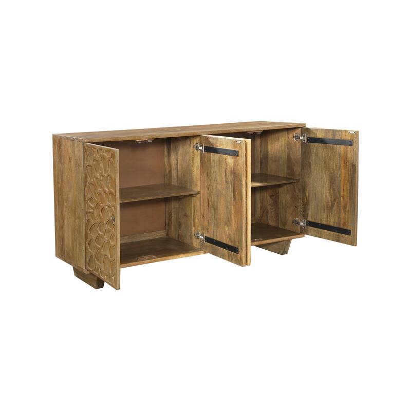 Ava 4-door Carved Solid Wood Sideboard
