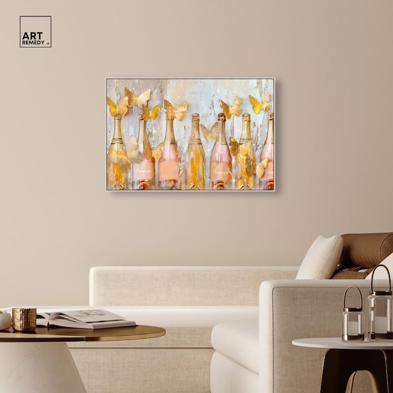 Golden Bright Campagne Line Canvas by Art Remedy