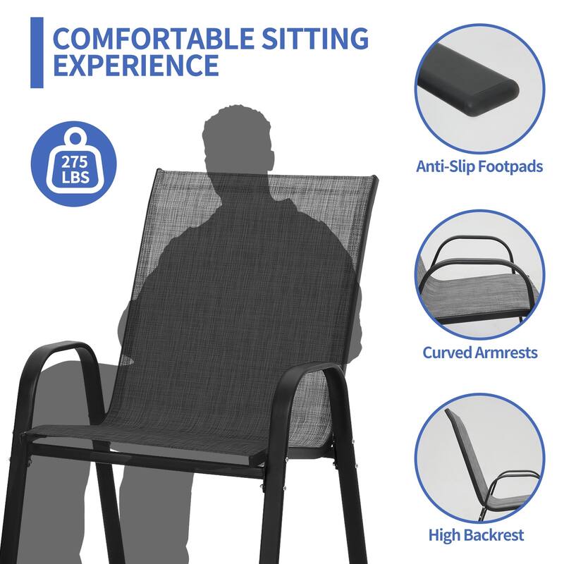 7/11 Pieces Patio Dining Set with Aluminum Rectangle Extendable Dining Table & 6/10 Textilene Dining Chairs
