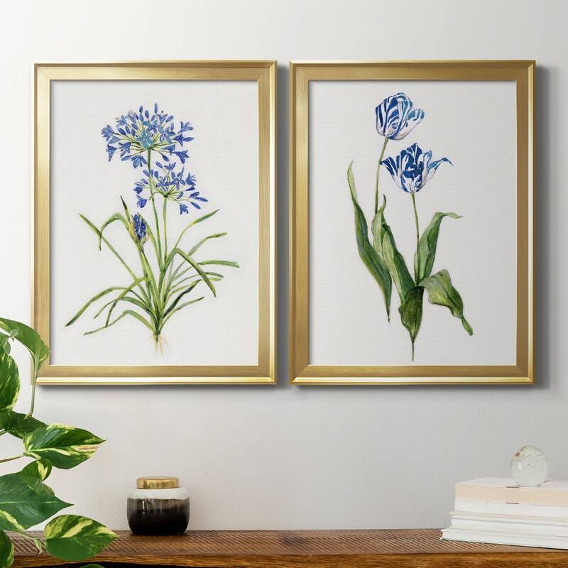 Blue Lively Botanical I Premium Framed Print - Ready to Hang - Multi-Color