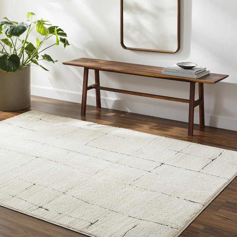 Livabliss Freud Minimalist Graphic Area Rug - Cream/Black - 9' 2" x 12'