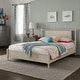 preview thumbnail 1 of 23, Demetria Antique Finish Beaded Wood Platform Bed by iNSPIRE Q Classic Antique White - Full