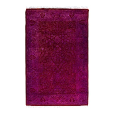 Fine Vibrance One-of-a-Kind Hand-Knotted Runner Rug - Pink, 2' 9" x 4' 3" - 2' 9" x 4' 3"