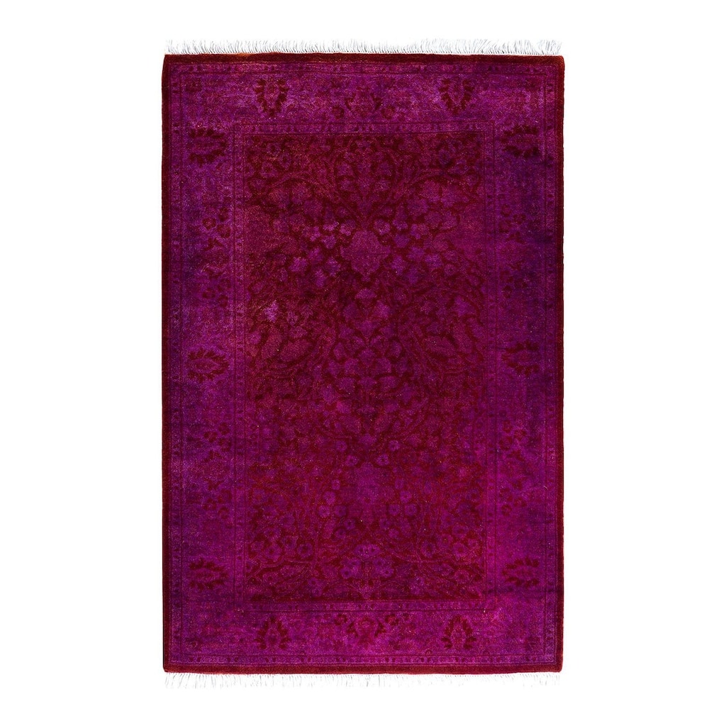 Fine Vibrance One-of-a-Kind Hand-Knotted Runner Rug - Pink, 2' 9" x 4' 3" - 2' 9" x 4' 3"