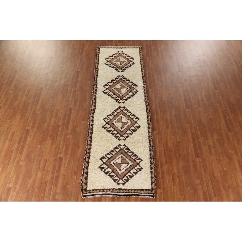 Turkish Anatolian Oriental Runner Rug Hand-knotted Wool Carpet - 3'8"x 11'5"