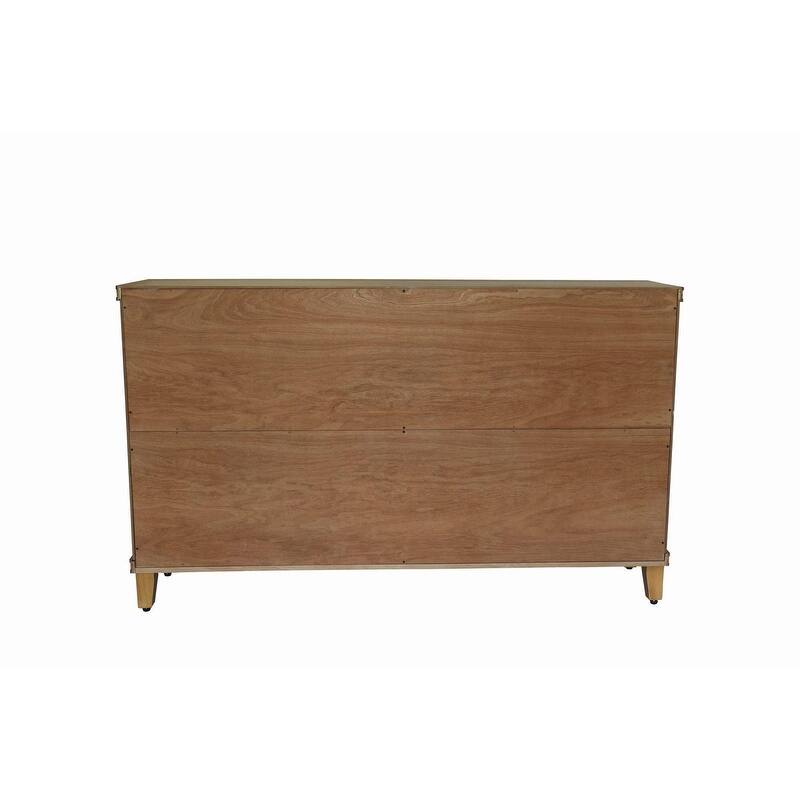 59" Accent Buffet Cabinet with 4 Doors,Natural Wood Buffet Media Console for Living Space