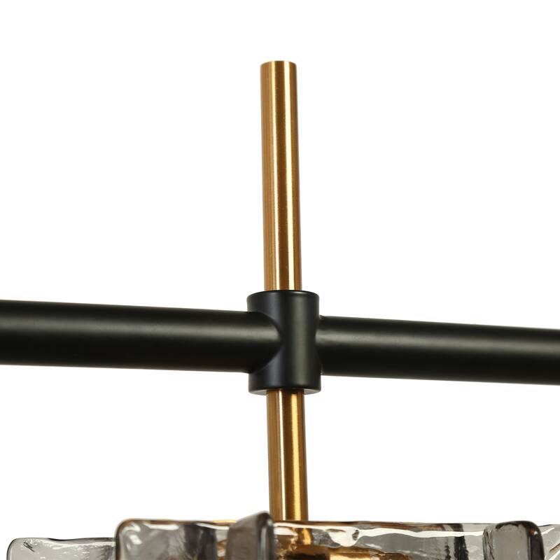 Kasy Modern 63 IN 5-Light Chandelier Oversized Black Kitchen Island Light - 63" W × 7.9" D × 17.1" H