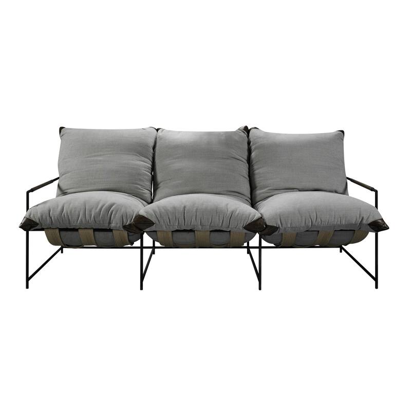 Classic Home Palermo Fabric and Iron Sofa - Grey