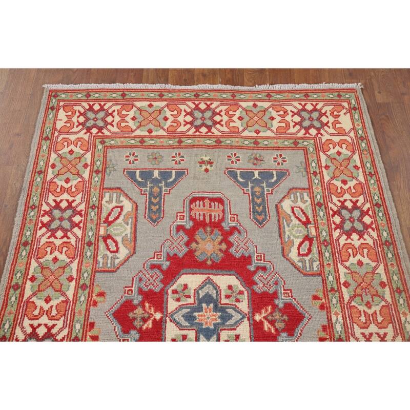 Kazak Foyer Rug Handmade Home Decor Wool Carpet - 3'5" x 4'9"