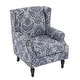 preview thumbnail 17 of 80, Mid-Century Modern Linen/ Vegan Leather Wing Back Accent Chair