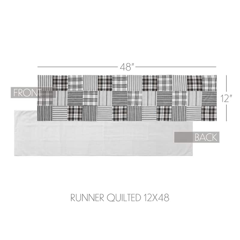 Sawyer Mill Black Runner Quilted 12x36