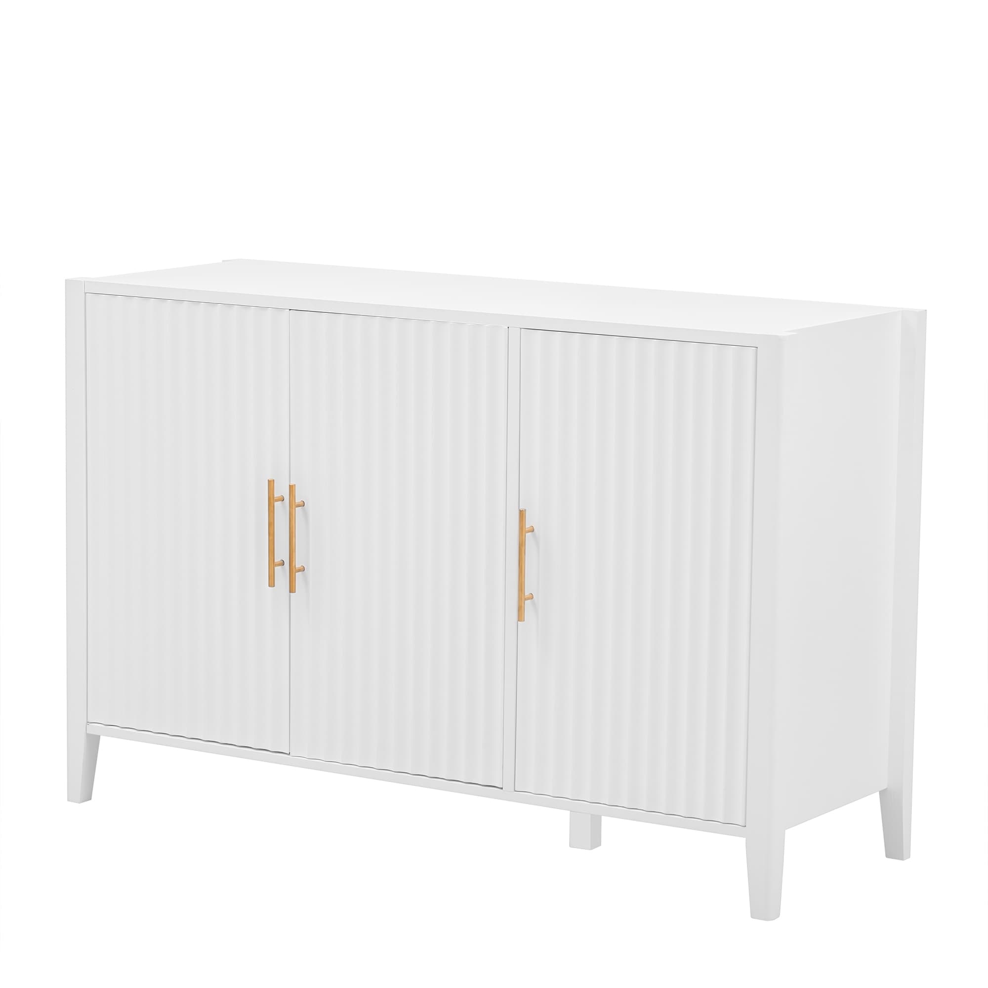 U-Style Wavy 3-Door Sideboard with Solid Pine Legs