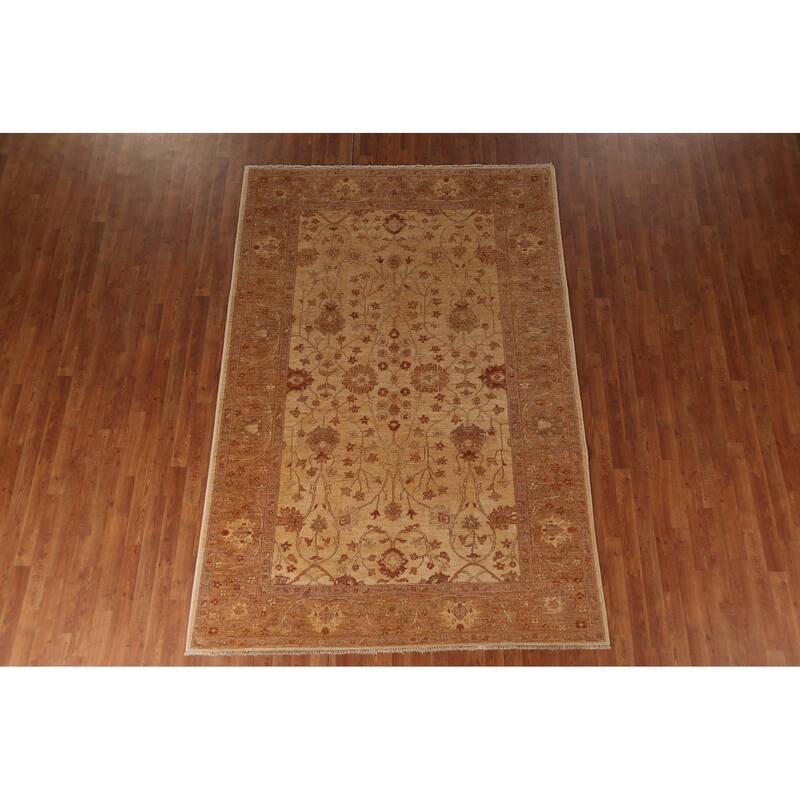Peshawar Oriental Area Rug Hand-Knotted Wool Carpet - 6'0"x 9'2"