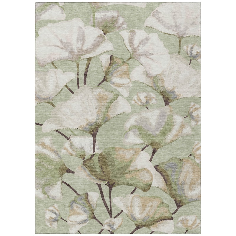 Machine Washable Indoor/ Outdoor Floral Love Chantille Rug