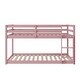 preview thumbnail 8 of 8, Twin over Twin Low Height Bunk Bed with Ladder, Maximized Space, Pink