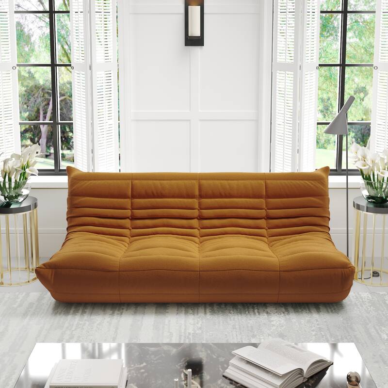 69 Inch Armless Teddy Fabric Soft Sofa Modern Couch