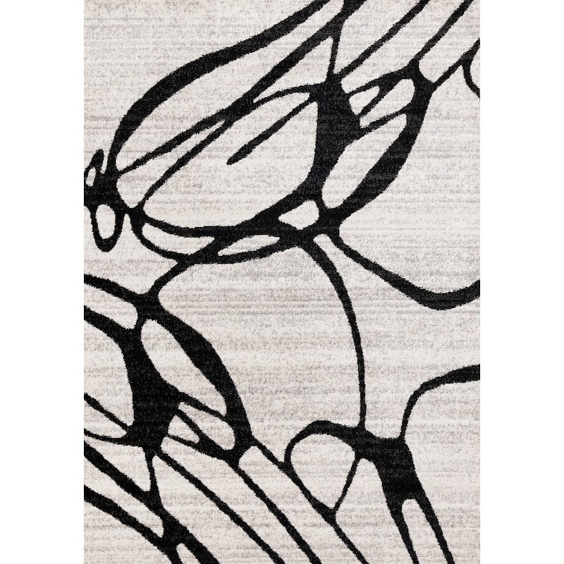 HomeRoots Huvi Abstract Modern Rectangle Area Rug
