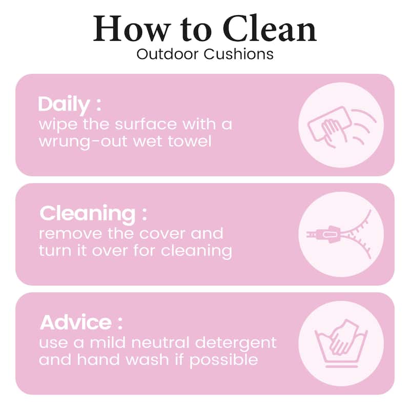 Outdoor Patio Chaise Lounge Chair Seat Cushions with Pillow