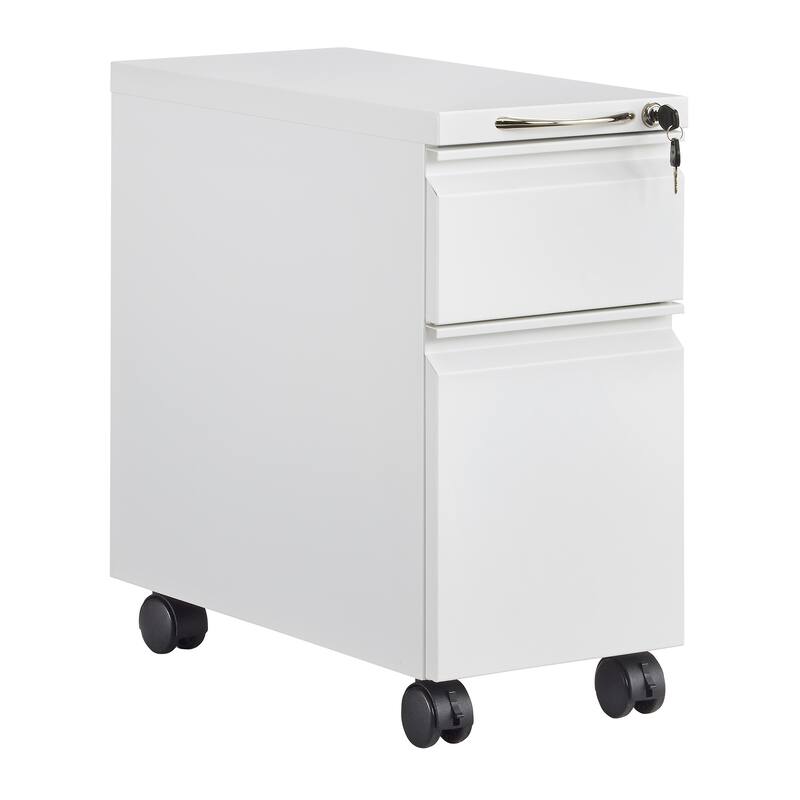 Small Mobile Steel File Storage Pedestal - White