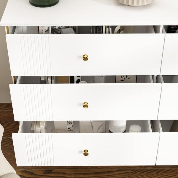 modern 6 drawer dresser white lacquer Kids Modernist 6-Drawer Dresser (56")