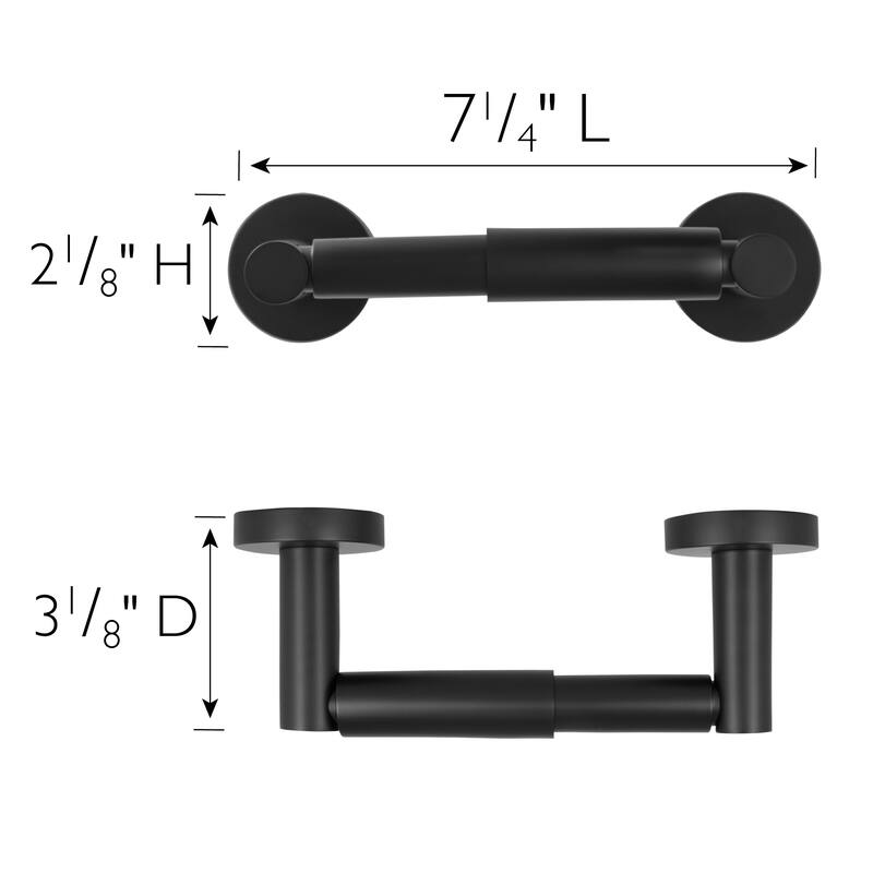 Design House Graz Park Matte Black Two-Post Toilet Paper Holder