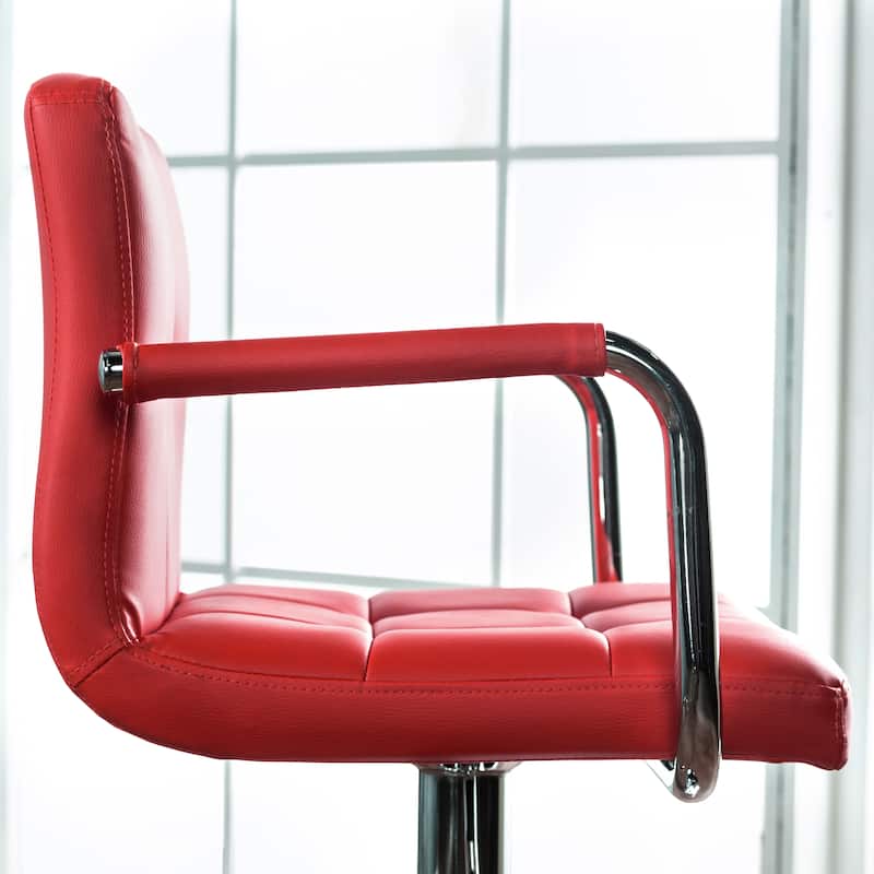 Corvelli Modern Green Faux Leather Adjustable Swivel Barstool by Furniture of America