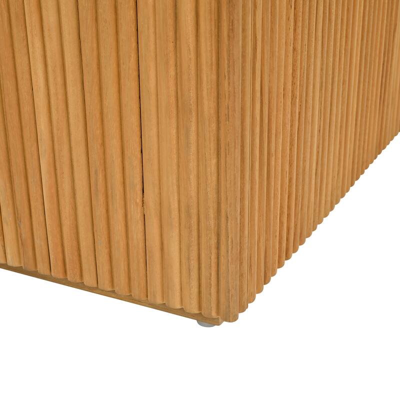 SAFAVIEH Couture Saint Lucia Reeded Teak Wood Coffee Table - 47"W x 26"D x 13"H