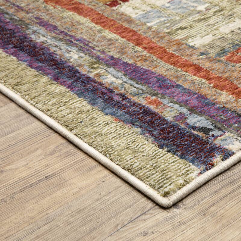 Tobias Modern Abstract Grid Multi-colored Area Rug