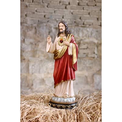 Standing Sacred Heart of Jesus Outdoor Garden Statue - 24"